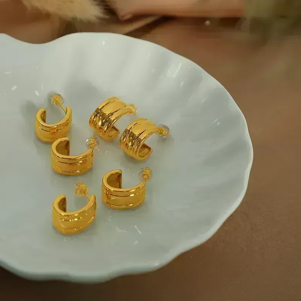 Gold plated casual wear earrings